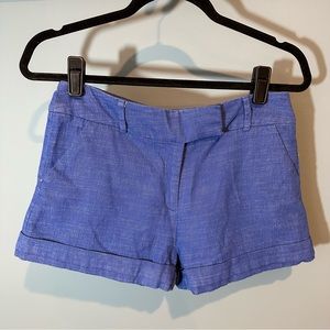 Love...ady Navy Blue Linen Cuffed Shorts Style 13852